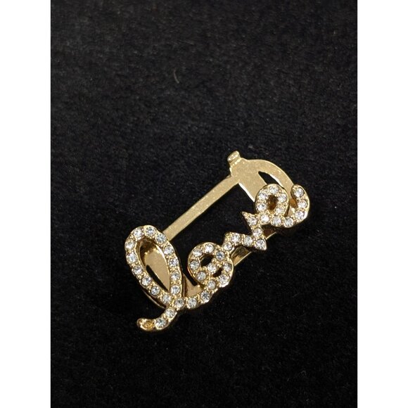 Keep Collective Love Script Rhinestone Gold Tone Charm - Picture 3 of 7